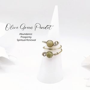 Natural Peridot Gemstone Statement Ring